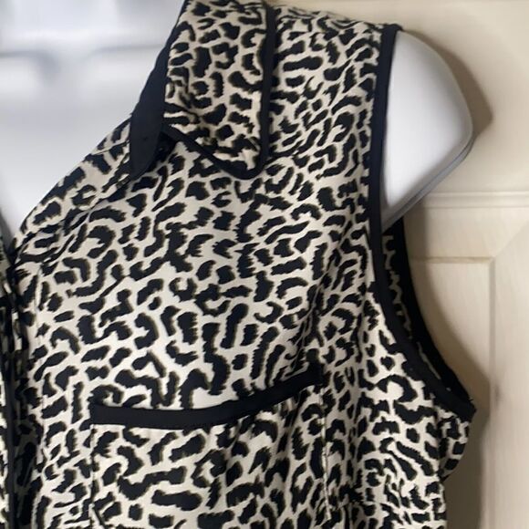 Liz Claibourne Career Sleeveless Blk White Blouse - Picture 3 of 5